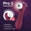 Satisfyer Pro 2 Gen3 - okos, akkus, léghullámos csiklóizgató (bordó)