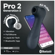 Satisfyer Pro2 Gen3 - App-vezérelt léghullámos csiklóizgató (sötét szürke)