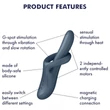 Satisfyer Heat Flex 4 - melegítő csiklókaros vibrátor (szürke)