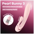 Satisfyer - Pearl Bunny 3 forgógyöngyös nyuszivibrátor (pink)