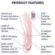 Satisfyer - Pearl Bunny 3 forgógyöngyös nyuszivibrátor (pink)