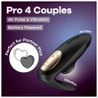 Satisfyer Pro 4 Couples - léghullámos párvibrátor (fekete)