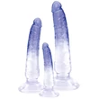 Crystal Clear - anál tréner dildó készlet - 3 db (átlátszó-kék)