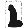 Realistixxx Real Giant - giga herés dildó - 22 cm (fekete)