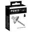 Penisplug - fém, bordázott dilátor (ezüst)