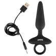 ANOS - vibrációs anál plug fogantyúval (fekete)