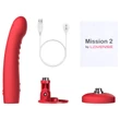 Lovense Mission 2 - App-vezérelt vibrátor tapadókoronggal (piros)