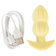 Cuties Mini - bordázott vibrációs anál plug (sárga)