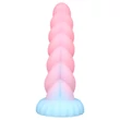 OgazR - világító unikornis dildó - 22 cm (szivárvány)