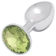 Sunfo - fém anál plug lime kővel (ezüst)