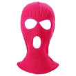 Balaclava - kötött szopóálarc 3 nyílással (sötét pink)