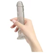Addiction Crystal - tapadókorongos dildó (átlátszó) - 18 cm