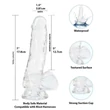 Addiction Crystal - tapadókorongos dildó (átlátszó) - 18 cm