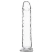 Addiction Crystal - tapadókorongos dildó (átlátszó) - 18 cm