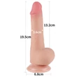 Lovetoy Sliding-Skin - tapadókorongos kétrétegű dildó - 19,5cm (natúr)