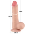 Lovetoy Sliding-Skin - herés kétrétegű dildó - 20 cm (testszínű)