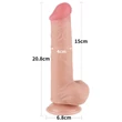 Lovetoy Sliding-Skin - herés kétrétegű dildó - 20,8 cm (testszínű)