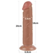 Lovetoy Sliding-Skin - tapadókorongos kétrétegű dildó - 20 cm (testszínű)