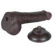 Lovetoy Sliding-Skin - herés kétrétegű dildó - 19,5 cm (barna)