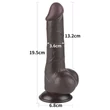 Lovetoy Sliding-Skin - herés kétrétegű dildó - 19,5 cm (barna)