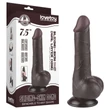 Lovetoy Sliding-Skin - herés kétrétegű dildó - 19,5 cm (barna)