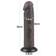 Lovetoy Sliding-Skin - tapadókorongos kétrétegű dildó - 20 cm (barna)