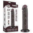 Lovetoy Sliding-Skin - tapadókorongos kétrétegű dildó - 20 cm (barna)