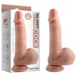 Dual Density - tapadókorongos, herés élethű dildó - 18 cm (natúr)