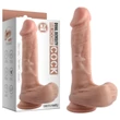 Dual Density - tapadókorongos, herés élethű dildó - 20 cm (natúr)