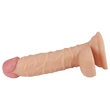 Real Extreme - tapadókorongos, herés G-pont dildó - 19 cm (testszínű)