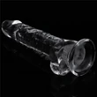 Lovetoy Flawless Clear - tapadókorongos dildó - 19cm (átlátszó)