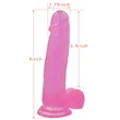 Lovetoy Jelly Studs - tapadókorongos dildó - 20 cm (pink)