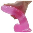 Lovetoy Jelly Studs - tapadókorongos dildó - 20 cm (pink)