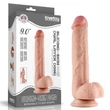Lovetoy Sliding-Skin - kétrétegű dildó - 23 cm (testszínű)