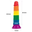 Lovetoy Prider - élethű dildó - 19 cm (szivárvány)