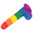 Lovetoy Prider - élethű herés dildó - 20 cm (szivárvány)