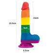 Lovetoy Prider - élethű herés dildó - 20 cm (szivárvány)