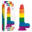 Lovetoy Prider - élethű herés dildó - 20 cm (szivárvány)