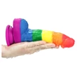 Lovetoy Prider - élethű szilikon dildó - 19 cm (szivárvány)
