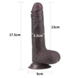 Lovetoy Sliding-Skin - kétrétegű dildó - 18 cm (barna)