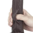 Lovetoy Sliding-Skin - kétrétegű dildó - 23 cm (barna)