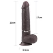 Lovetoy Sliding-Skin - kétrétegű dildó - 23 cm (barna)