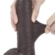 Lovetoy Sliding-Skin - kétrétegű dildó - 23 cm (barna)