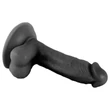 Mr. Rude - tapadókorongos, herés élethű dildó - 17 cm (fekete)