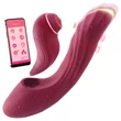 Vibeconnect - 2in1 G-pont és csiklóizgató vibrátor (piros)