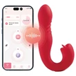 Honey Play Box Joi Thrust 2 - App-vezérelt lökő nyelves vibrátor (piros)