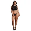 Le Désir Plus Size - strasszos party szett (fekete, XL-3XL)
