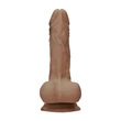 RealRock Dong 7 - élethű, herés dildó (17 cm) - sötét natúr