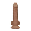 RealRock Dong 7 - élethű, herés dildó (17 cm) - sötét natúr