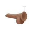 RealRock Dong 7 - élethű, herés dildó (17 cm) - sötét natúr